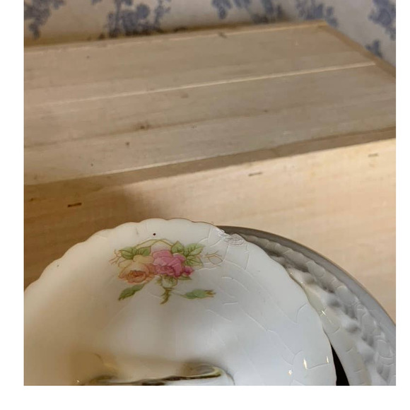 VTG 1940s Royal Gadroon by Harker Lidded Sugar Bowl *Chipped* - Picture 8 of 9